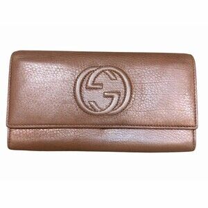 Gucci Soho Continental Wallet Pink Metallic